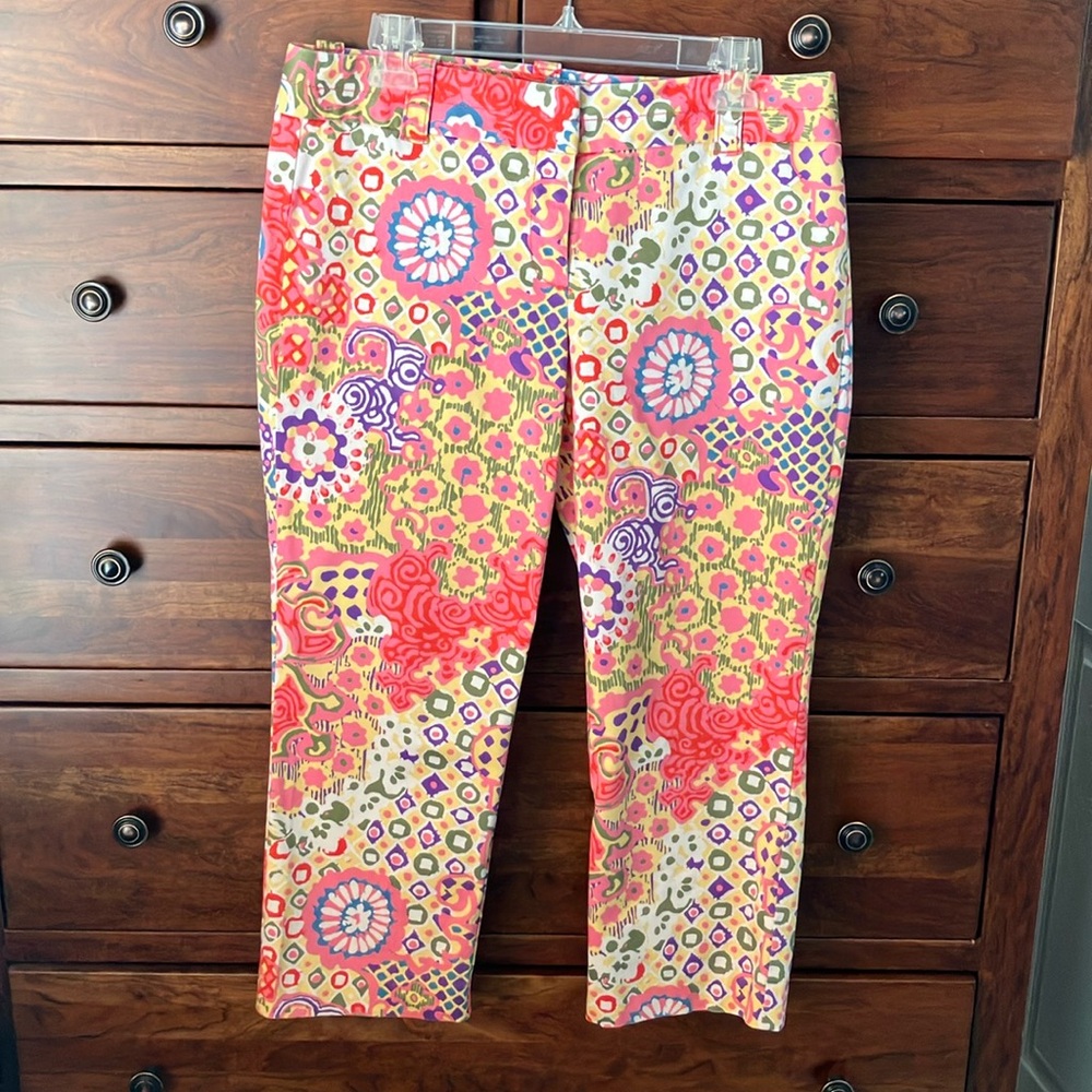 J.CREW City Fit Cropped Cotton Floral Pants Size 8